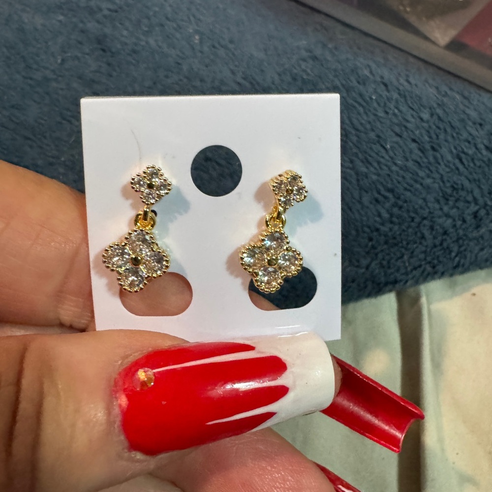 Elegant Gold and Silver Floral Earrings
